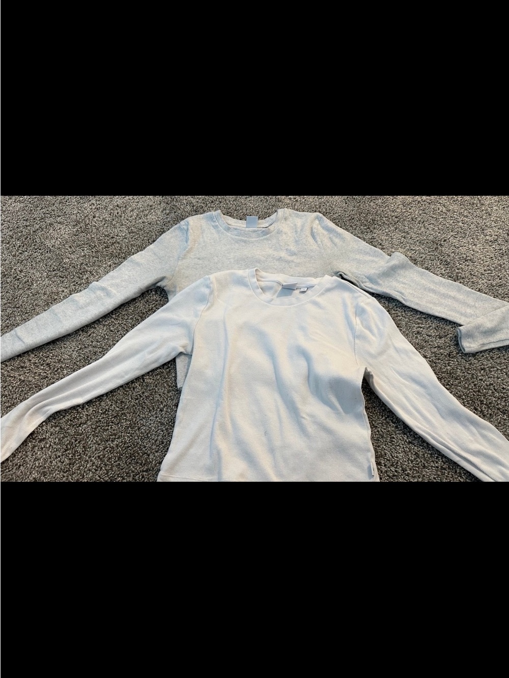 Light grey and white Long Sleeve Crewneck Top (bundle)